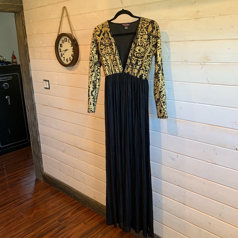 Seductions | Gold & Black Dress